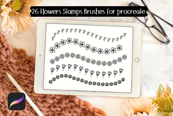 26 Floral Stamp Brushes for Procreate