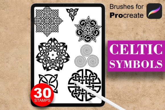 30 Celtic Symbols: Procreate Brush Set
