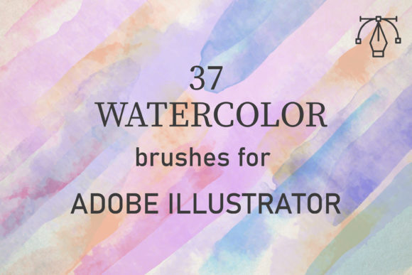 37 Watercolor Brushes for Illustrator