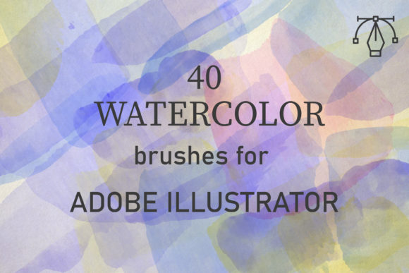 40 Watercolor Brushes for Illustrator