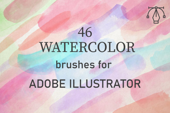 46 Watercolor Brushes for Illustrator