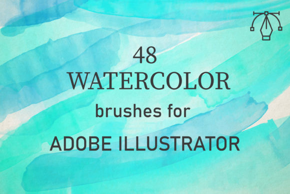 48 Watercolor Brushes for Illustrator