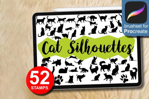52 Cat Silhouette Brushes for Procreate: Elevating Digital Art with Precision and Charm