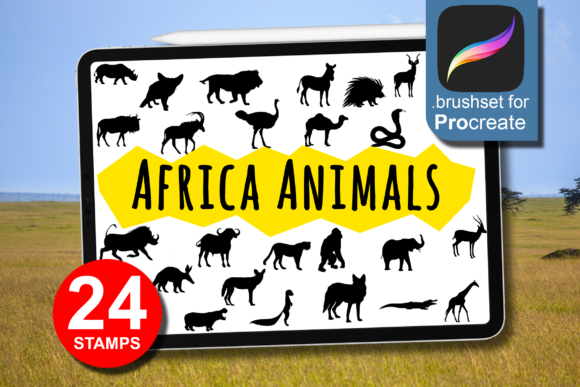 Accelerating Digital Illustration Workflows with Specialized African Wildlife Assets for Procreate