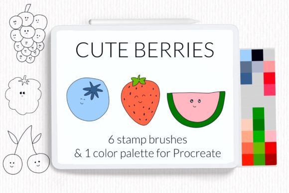 Bring Your Digital Illustrations to Life with Cute Berries Procreate Stamp Brushes
