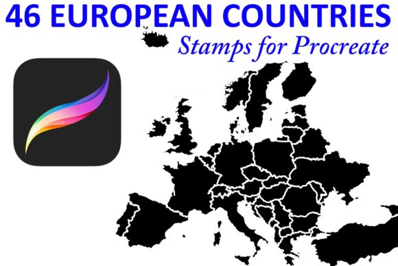 Mastering European Geography in Digital Art with 46 European Countries Brushes for Procreate