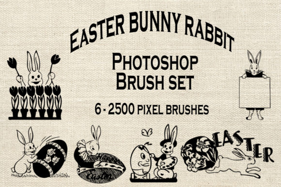 Vintage Easter Bunny Photoshop Brushes